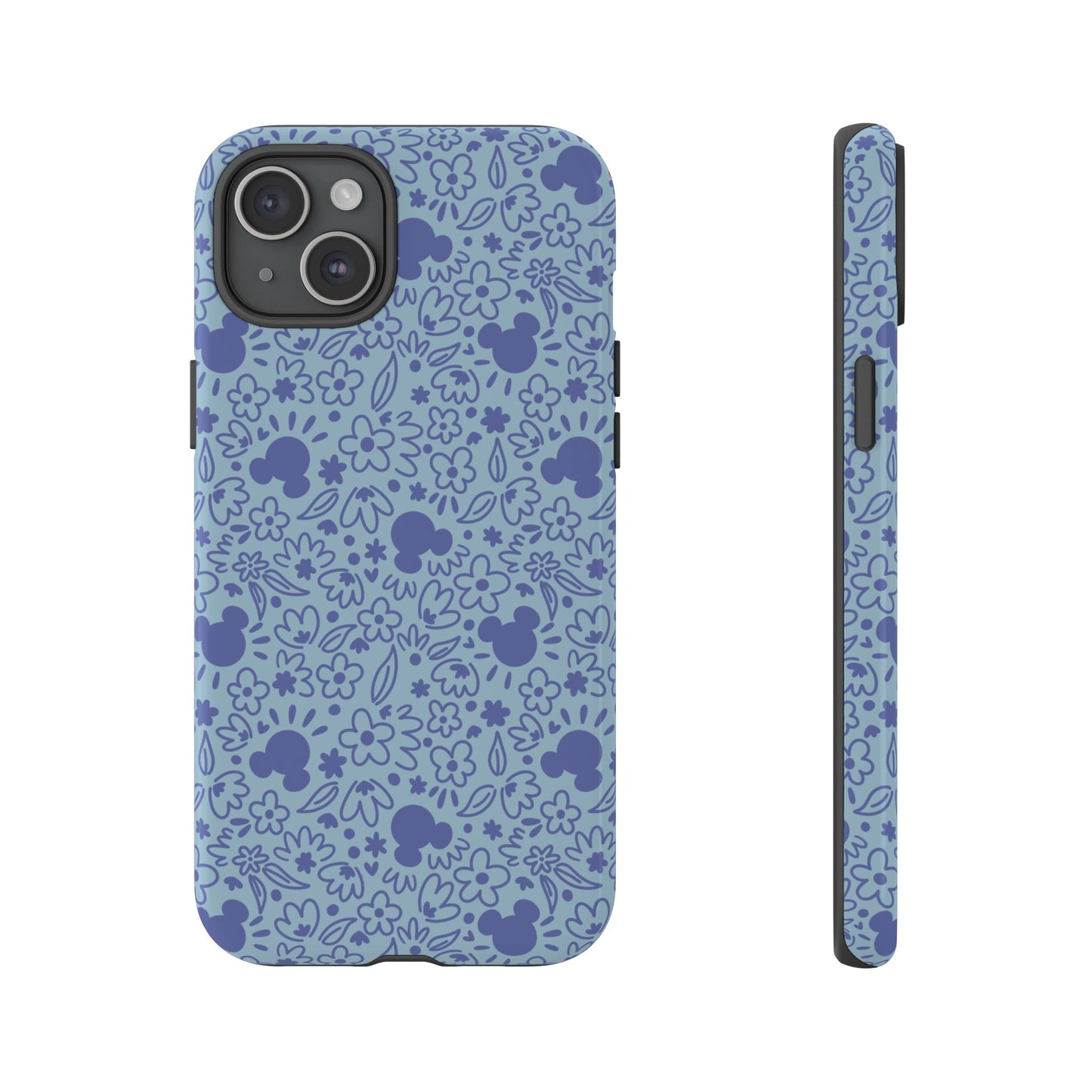 Mouse Florals (Blue) iPhone Case