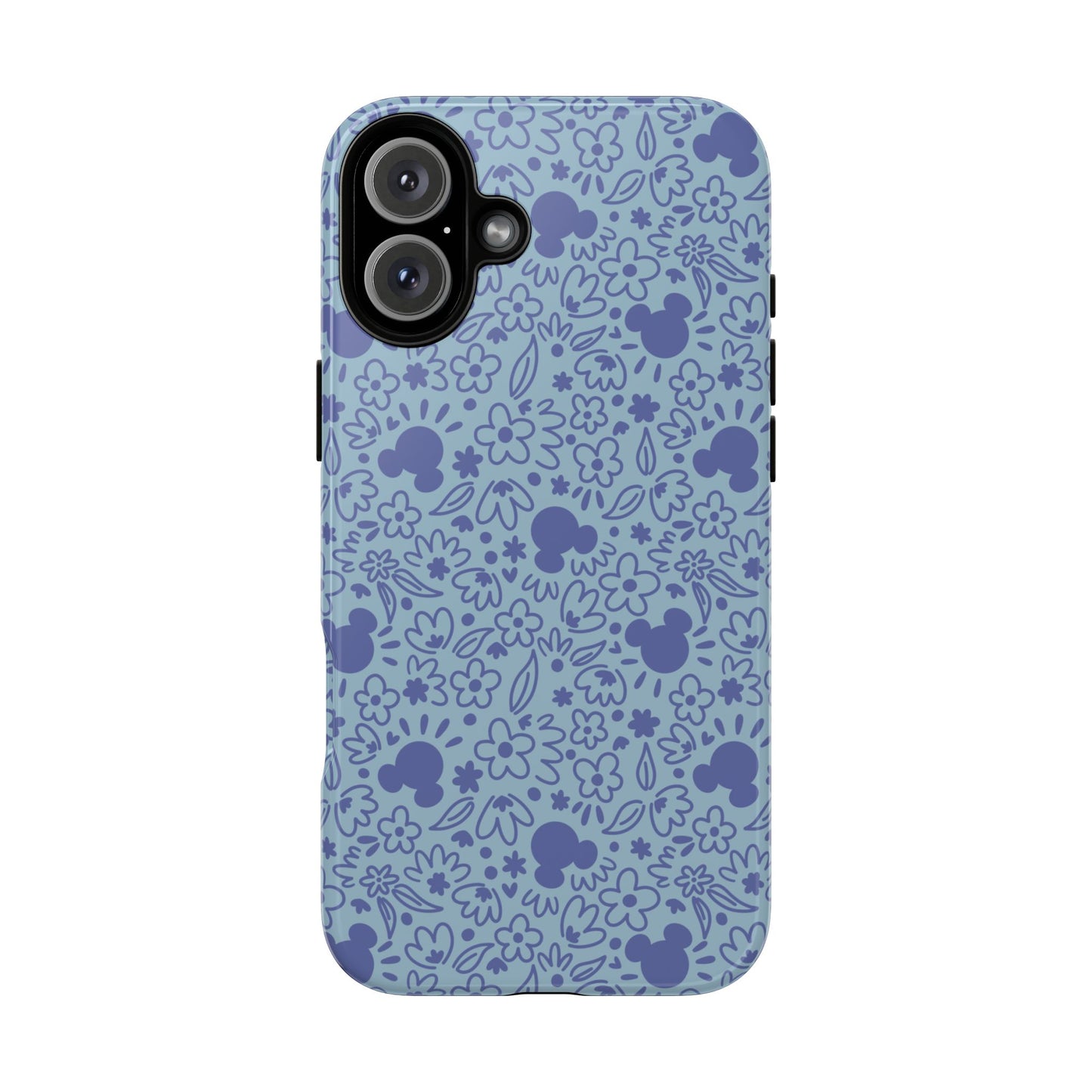 Mouse Florals (Blue) iPhone Case