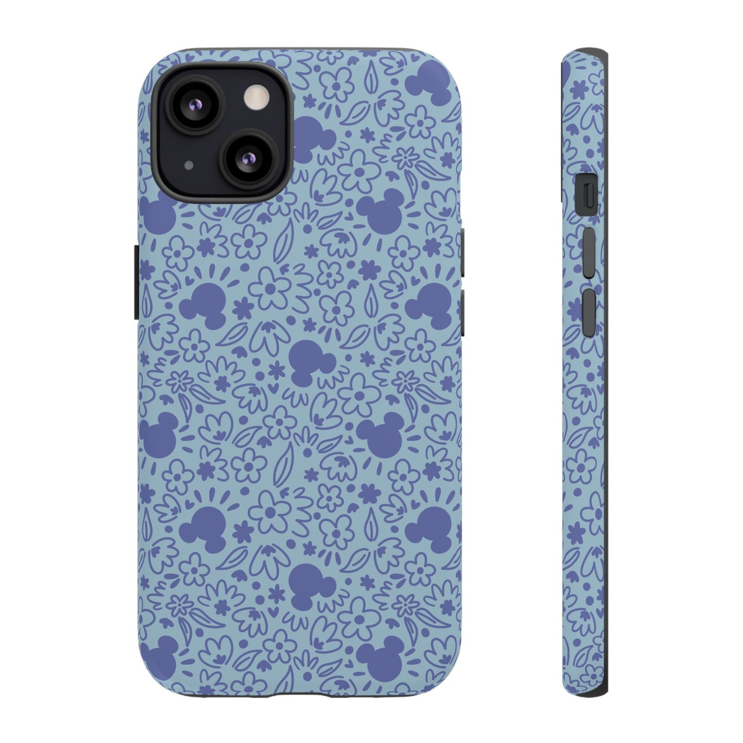 Mouse Florals (Blue) iPhone Case