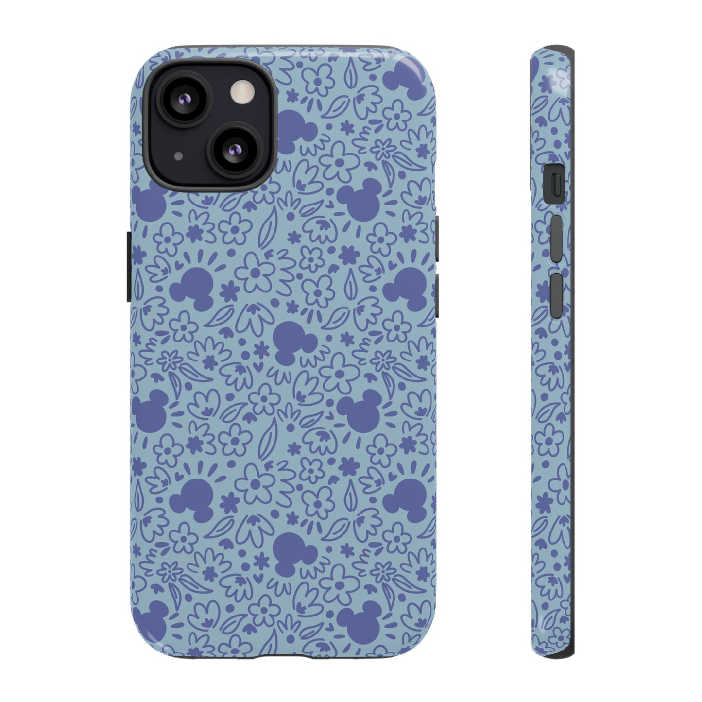 Mouse Florals (Blue) iPhone Case