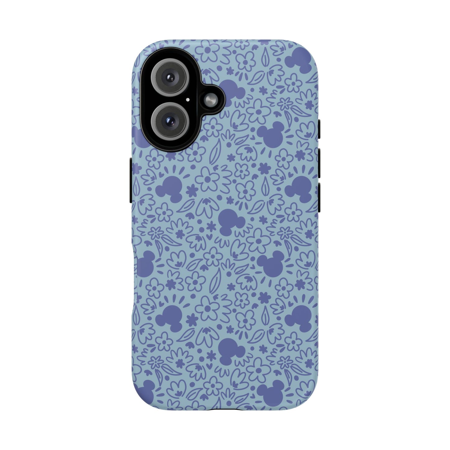 Mouse Florals (Blue) iPhone Case