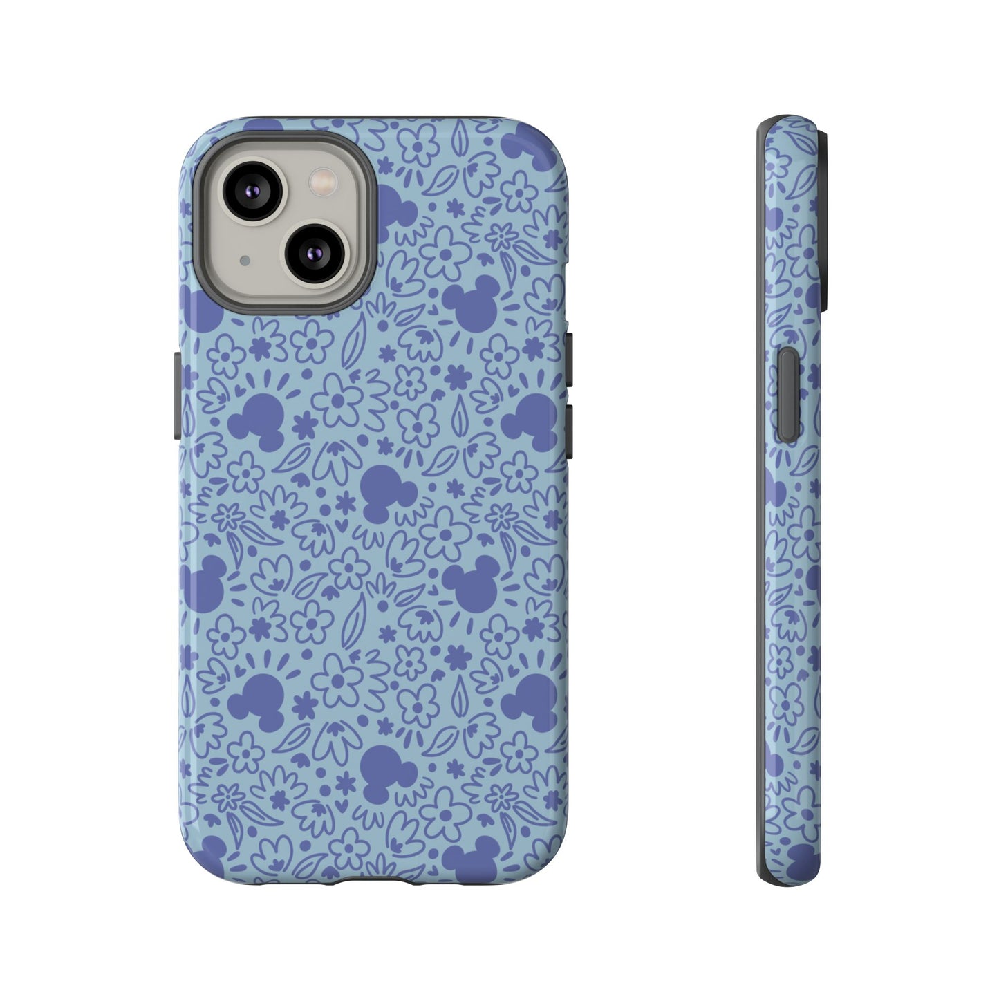 Mouse Florals (Blue) iPhone Case