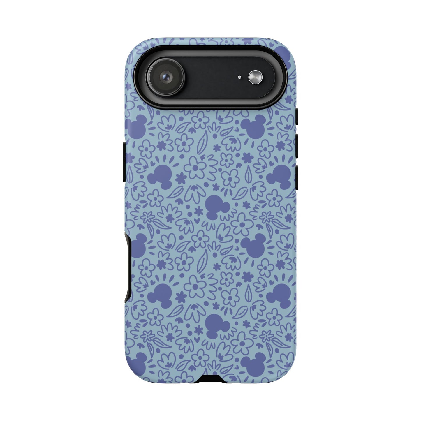 Mouse Florals (Blue) iPhone Case