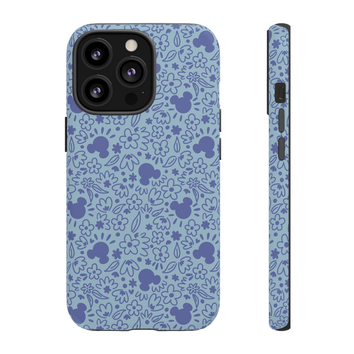 Mouse Florals (Blue) iPhone Case
