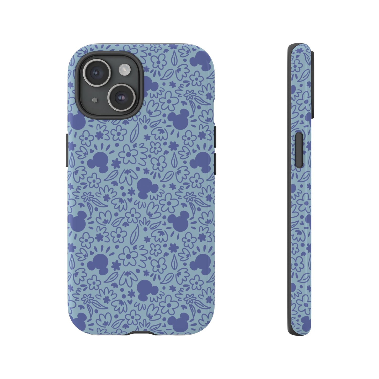 Mouse Florals (Blue) iPhone Case