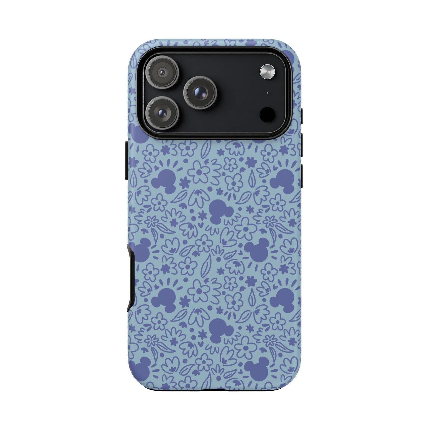 Mouse Florals (Blue) iPhone Case