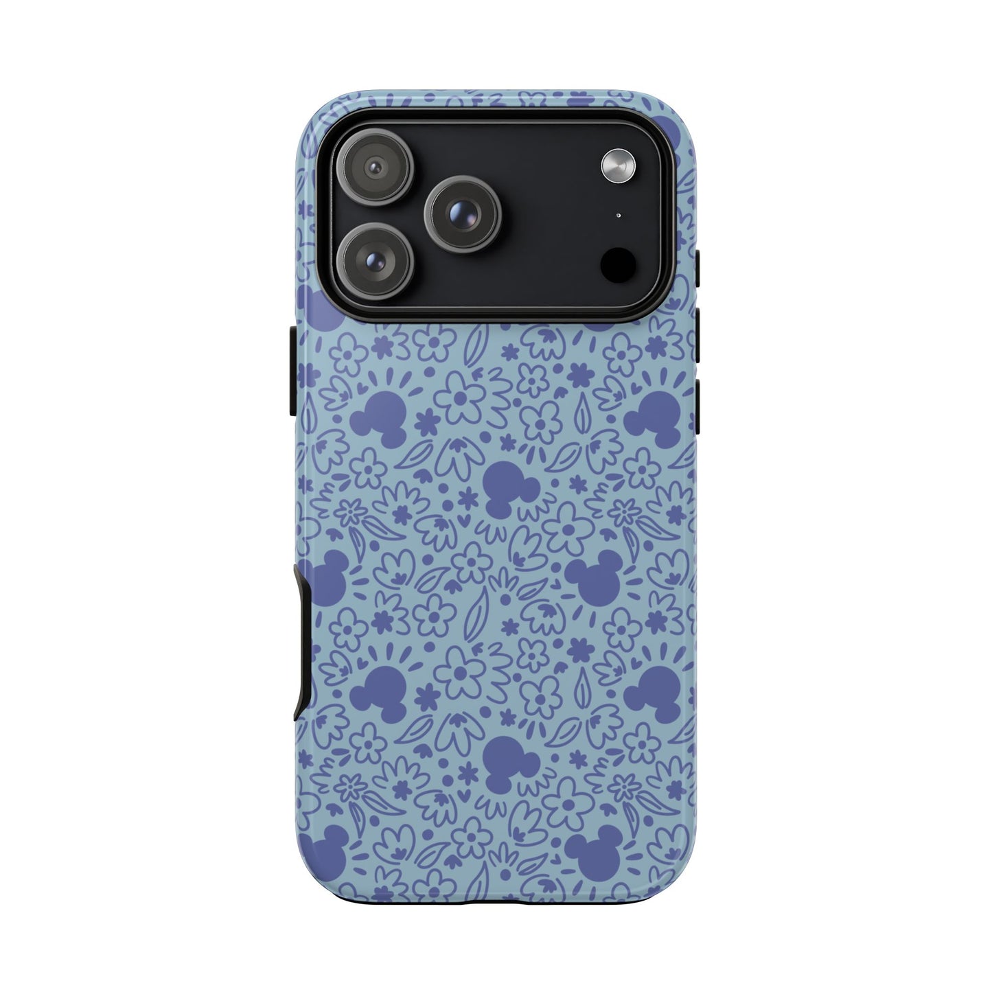 Mouse Florals (Blue) iPhone Case