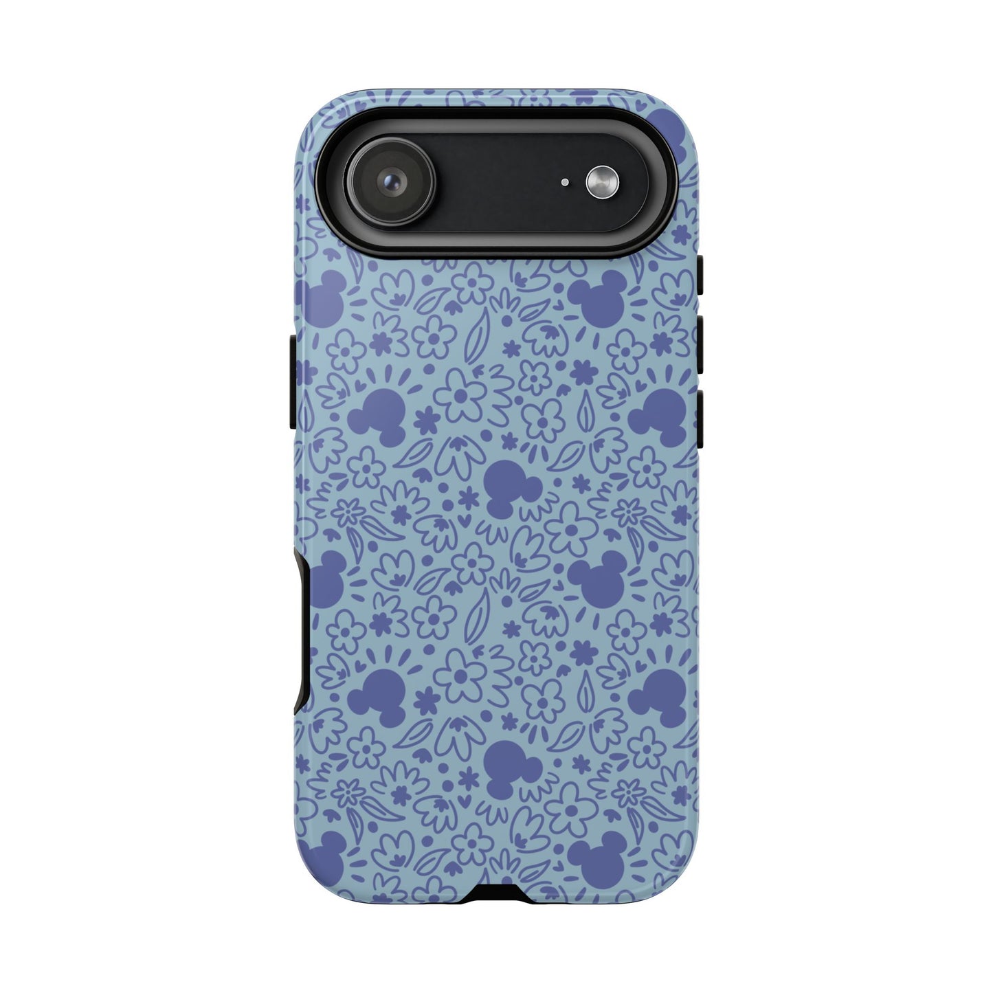 Mouse Florals (Blue) iPhone Case