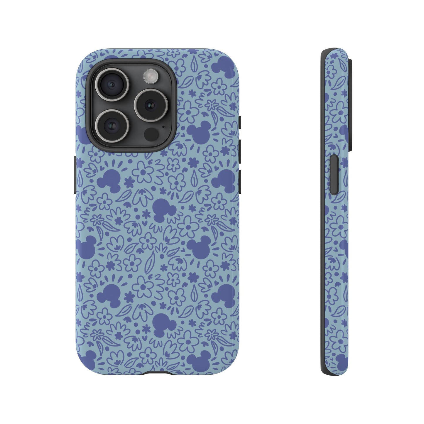 Mouse Florals (Blue) iPhone Case