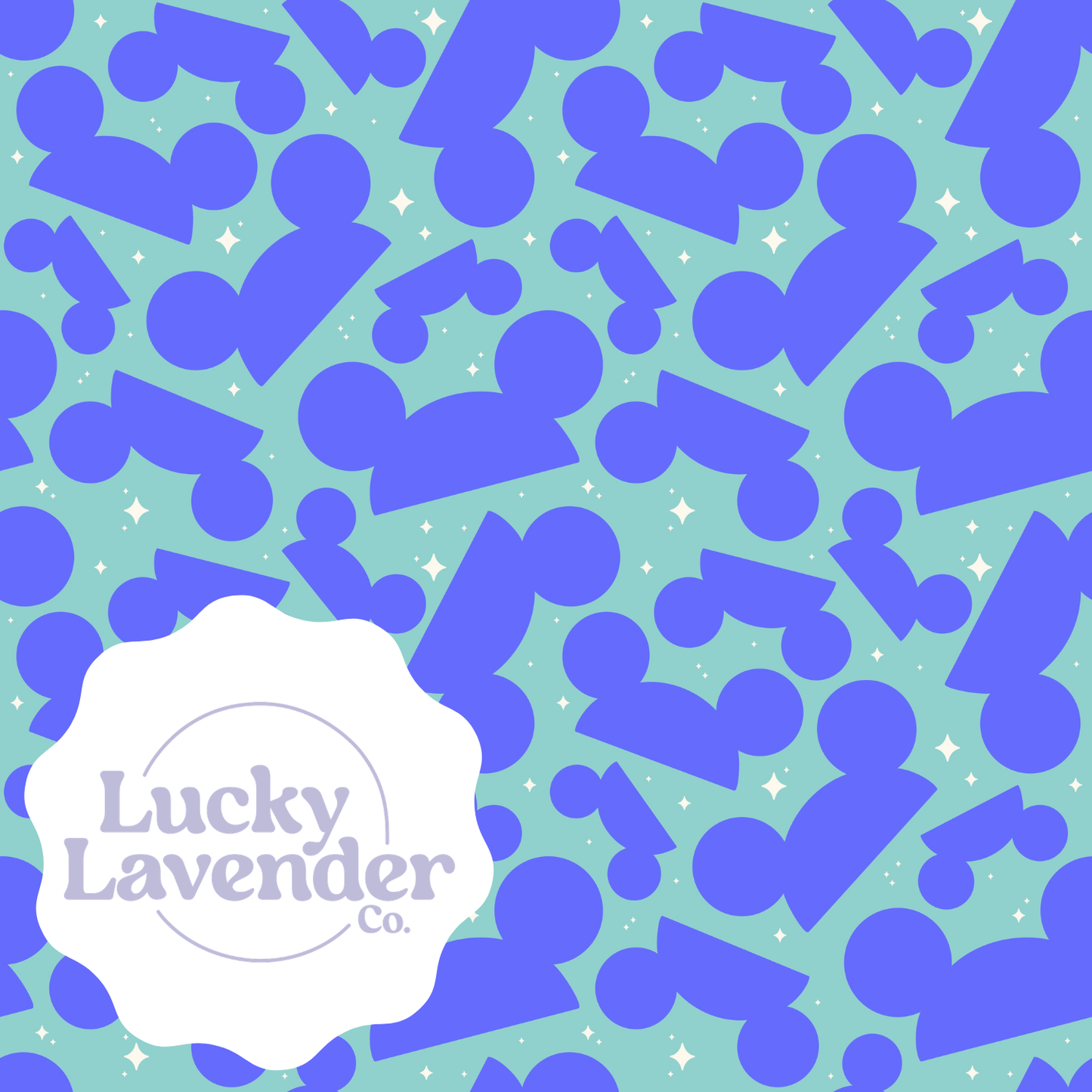 Mouse Club Seamless Pattern - Turquoise/Cobalt