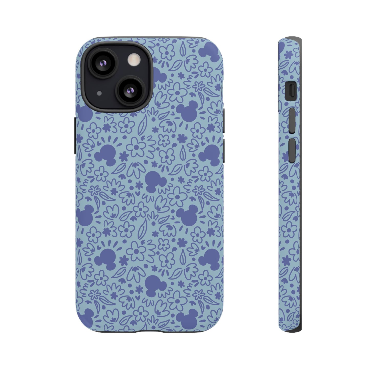 Mouse Florals (Blue) iPhone Case
