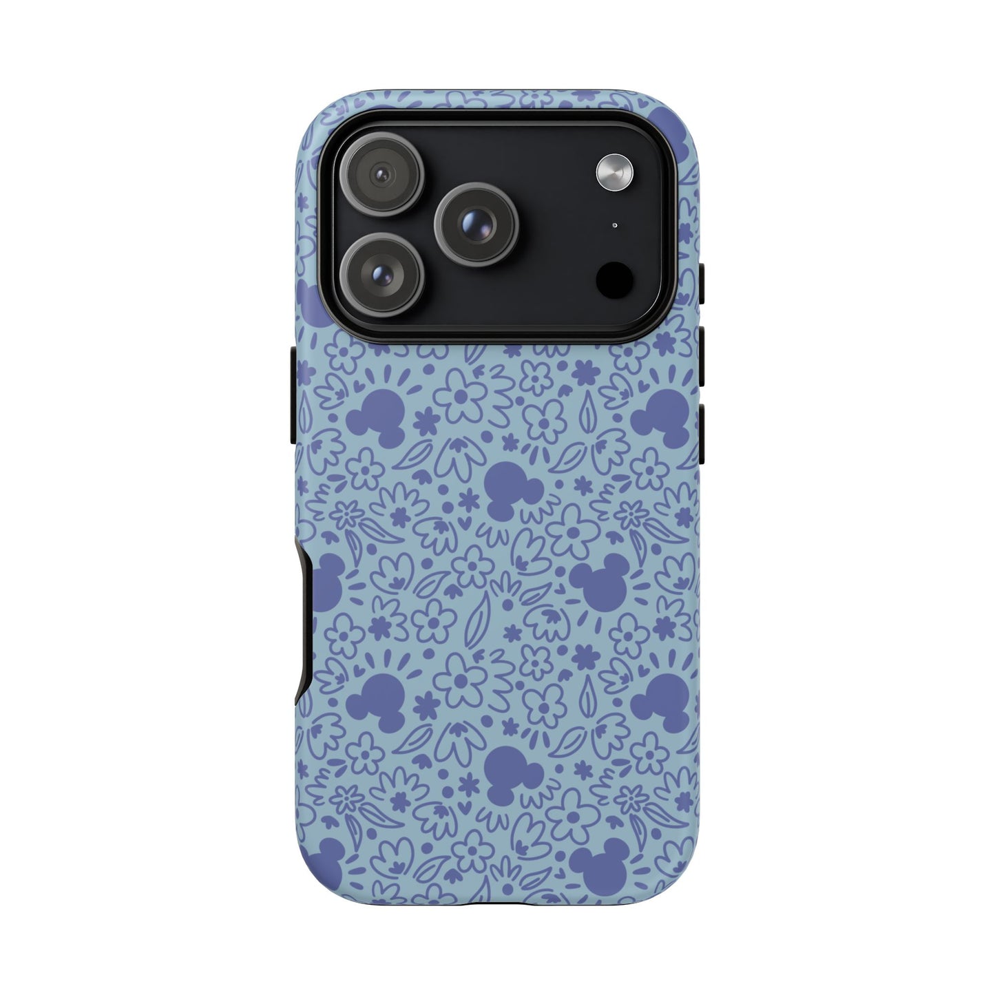 Mouse Florals (Blue) iPhone Case
