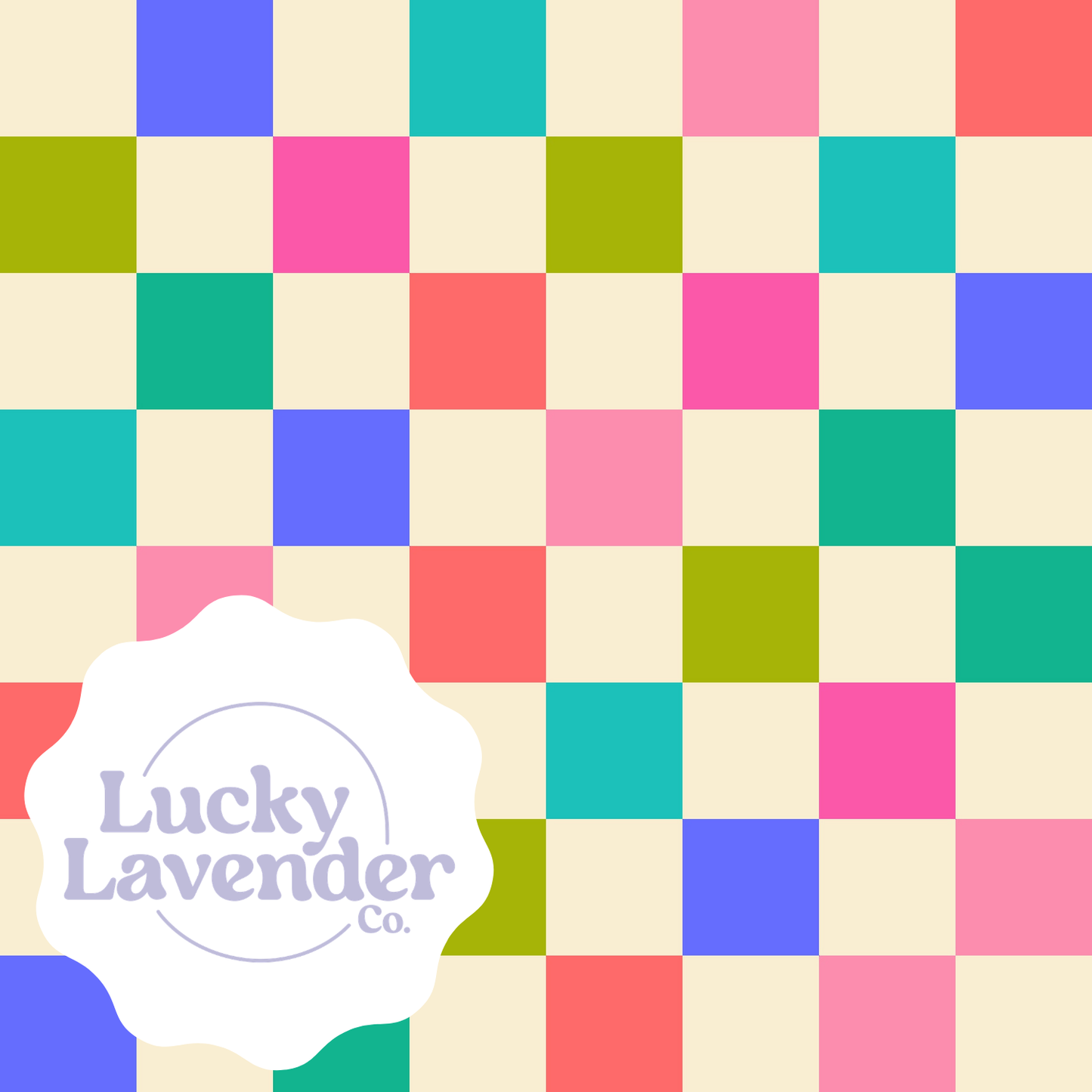 Dance Floor Seamless Pattern - Cream/Rainbow