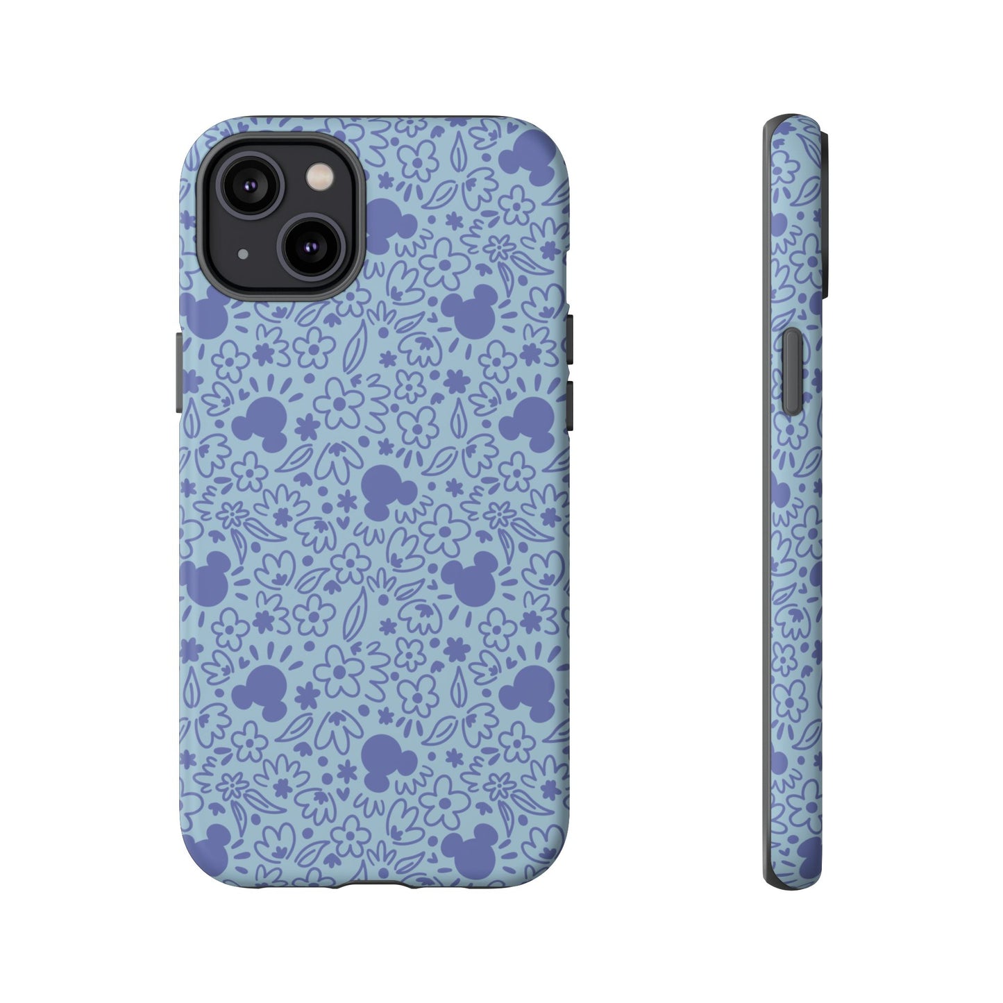 Mouse Florals (Blue) iPhone Case