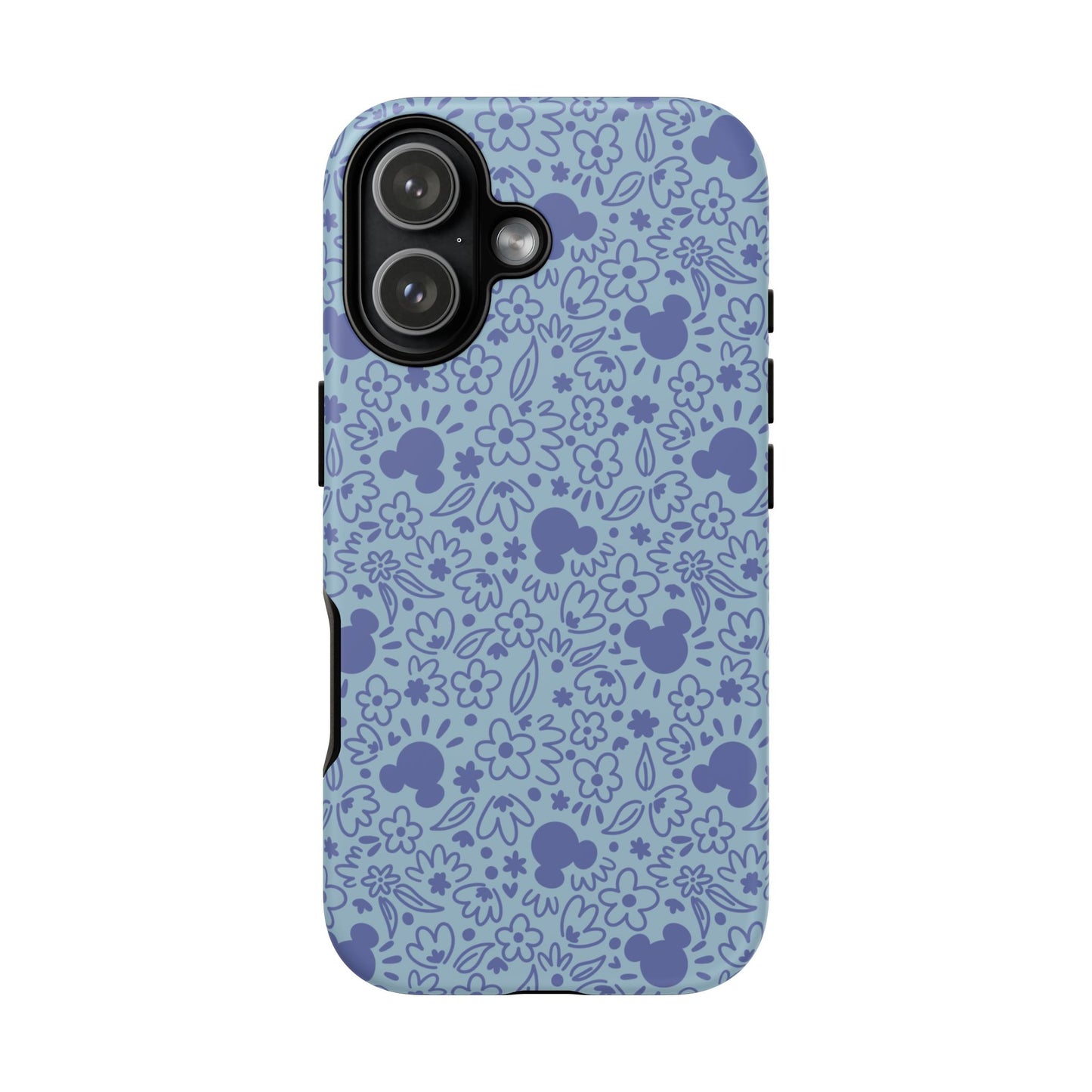 Mouse Florals (Blue) iPhone Case