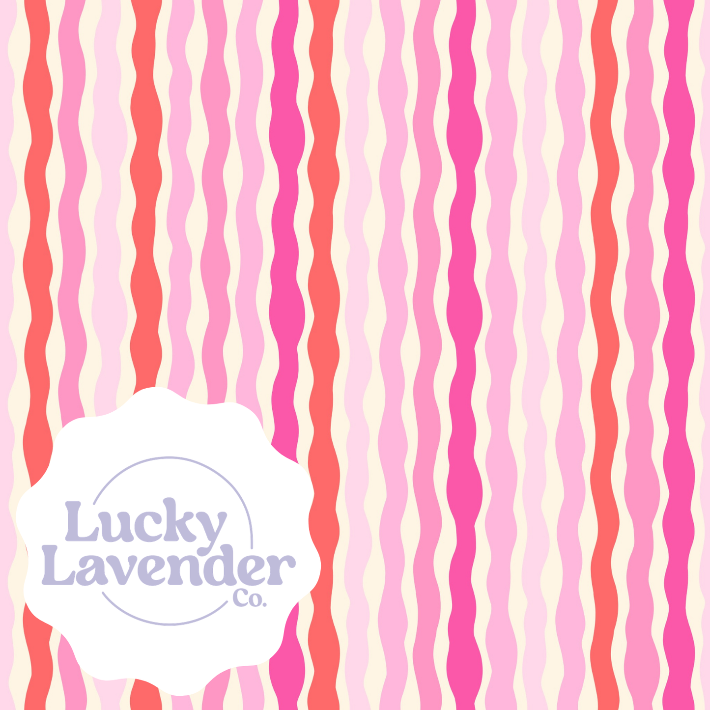 Wavy Days Seamless Pattern - Cream/Pink/Orange