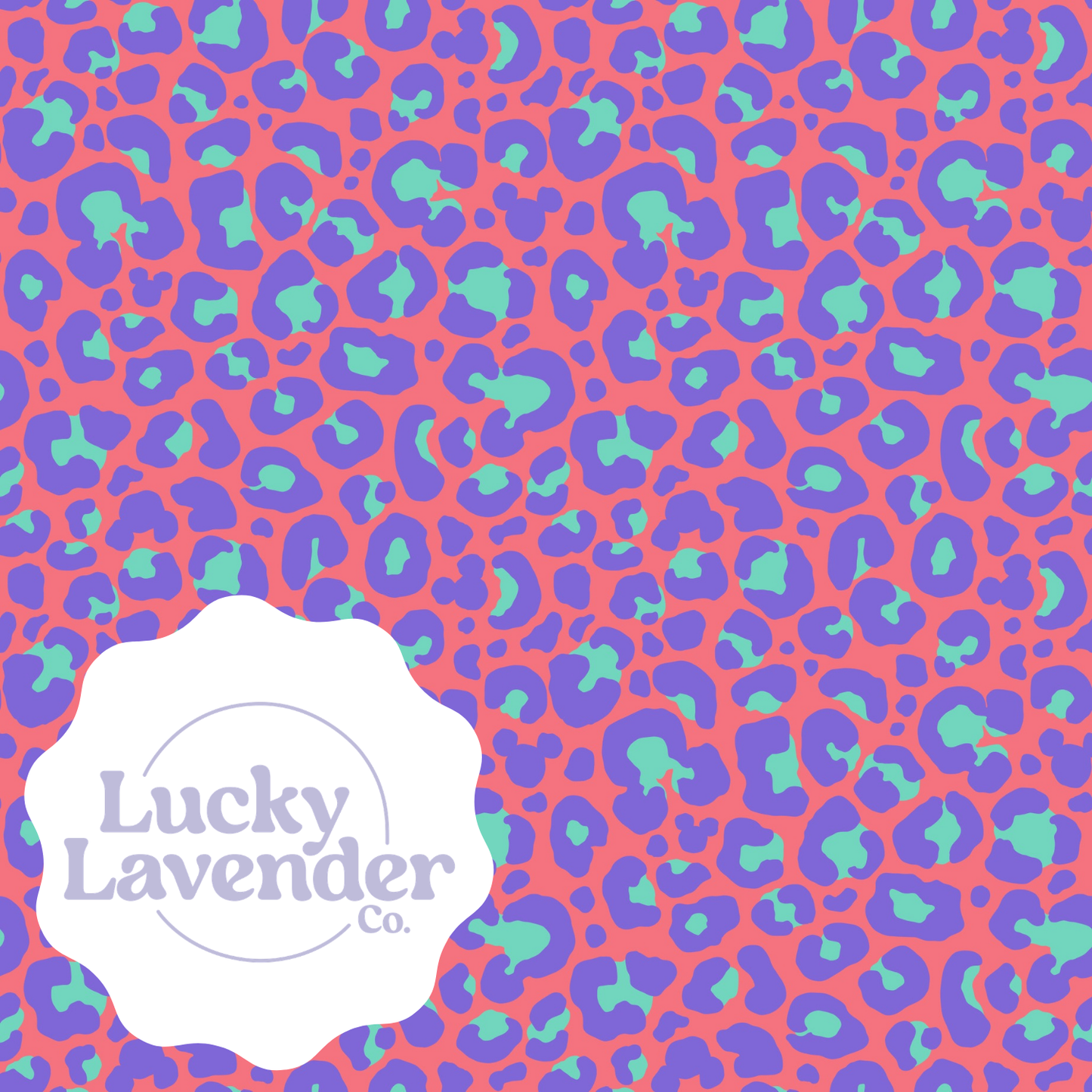 Wild Cutie Seamless Pattern - Coral/Periwinkle/Blue