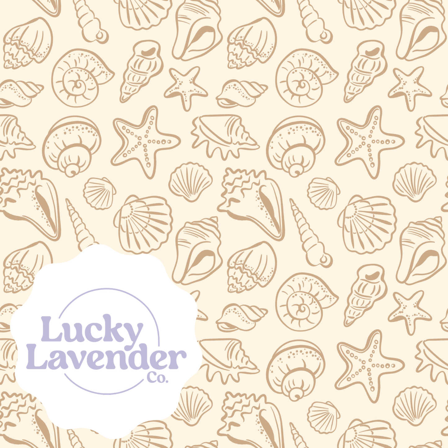 Shelly Seamless Pattern - Cream/Tan