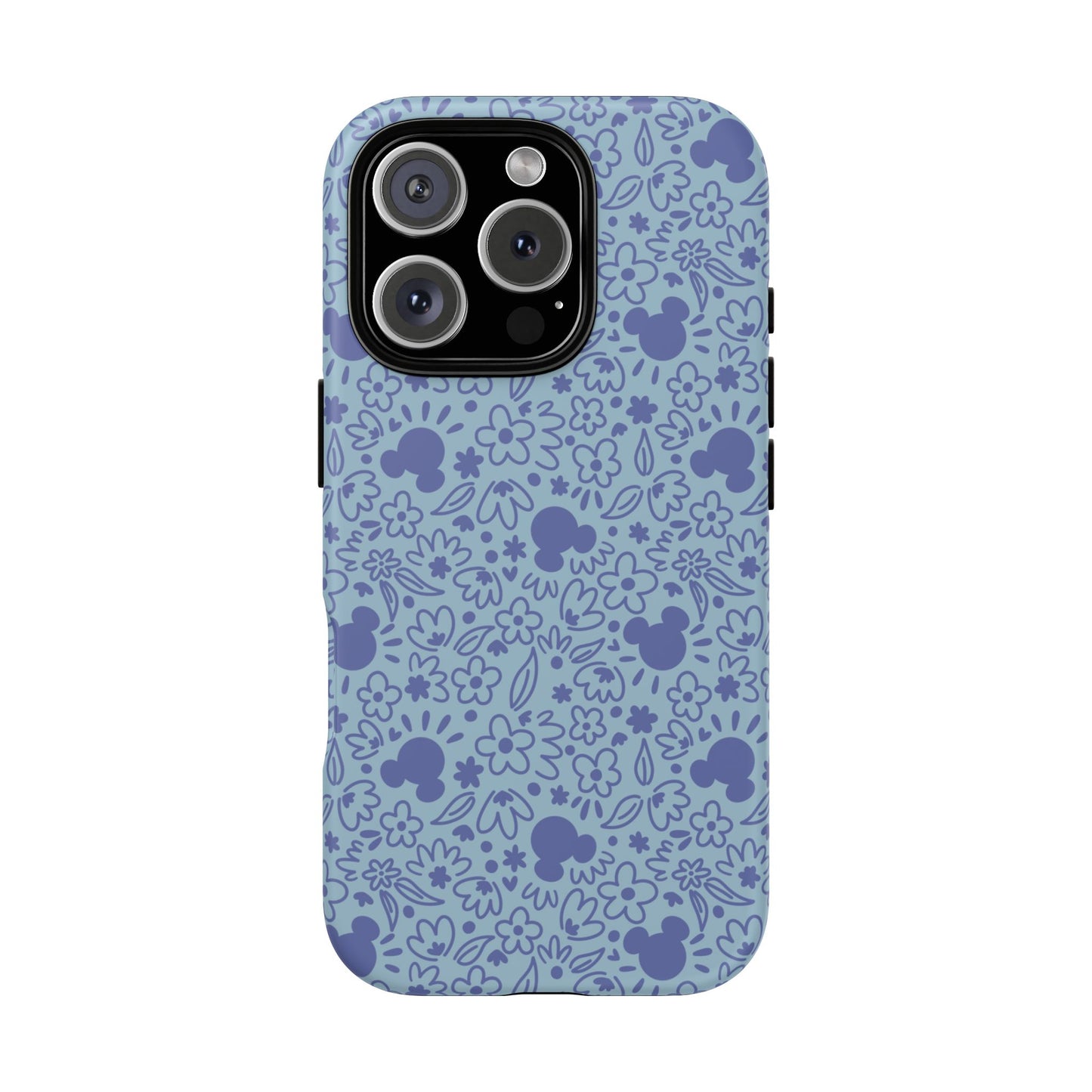 Mouse Florals (Blue) iPhone Case
