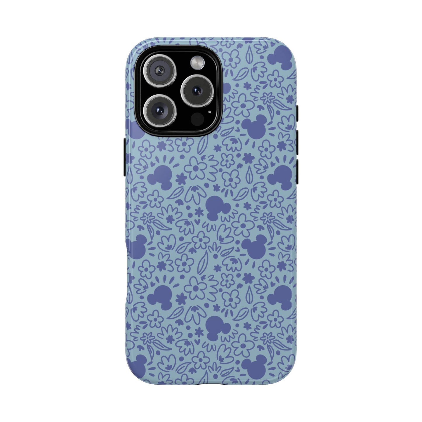 Mouse Florals (Blue) iPhone Case
