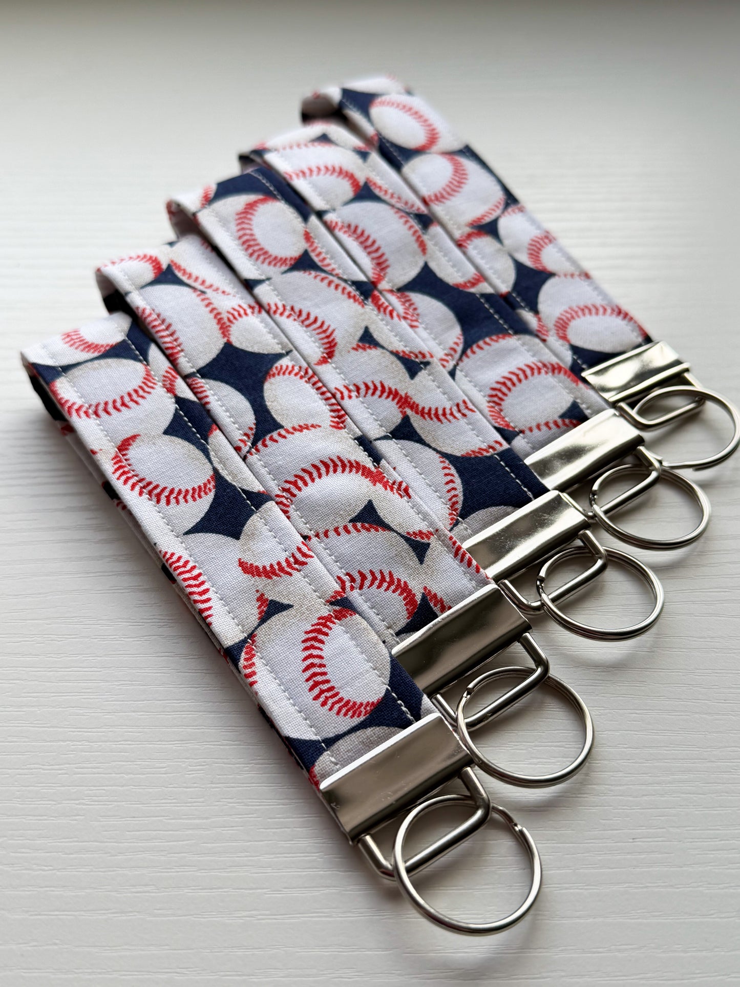 Baseball Wristlet Key Fob