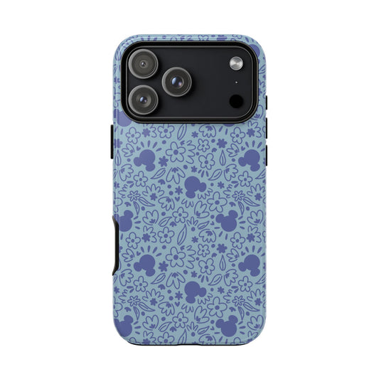 Mouse Florals (Blue) iPhone Case