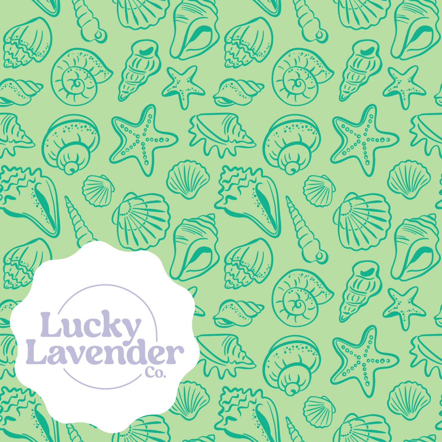 Shelly Seamless Pattern - Lime/Kelly