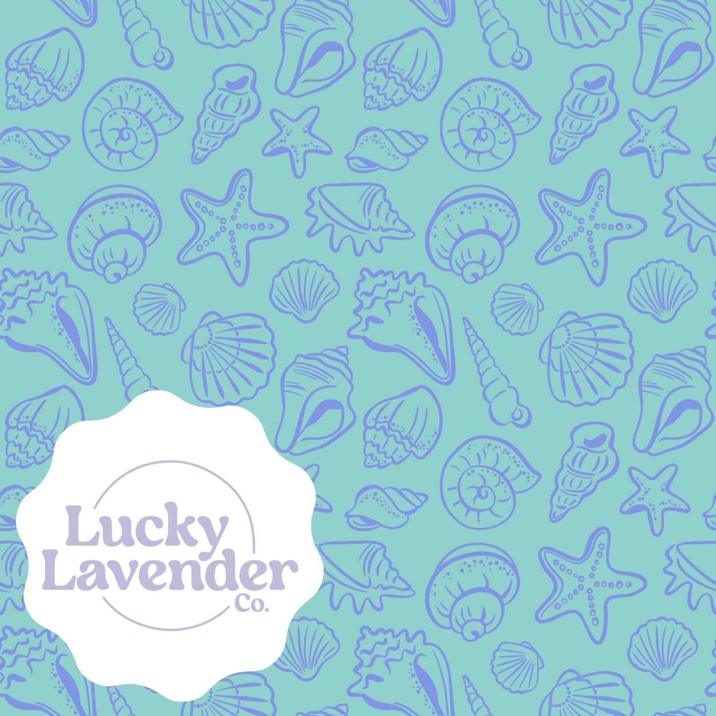Shelly Seamless Pattern - Blue/Lavender