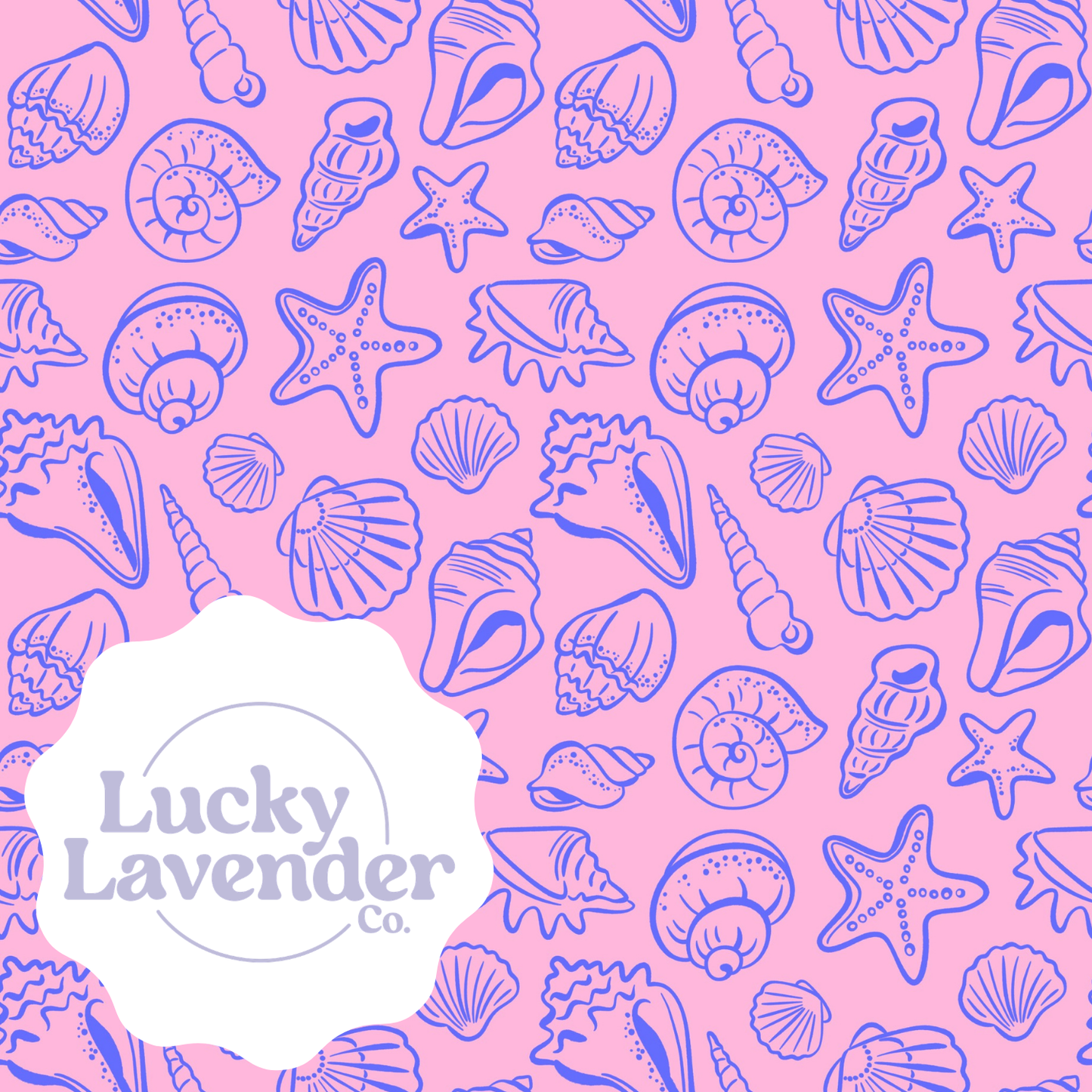 Shelly Seamless Pattern - Pink/Cobalt