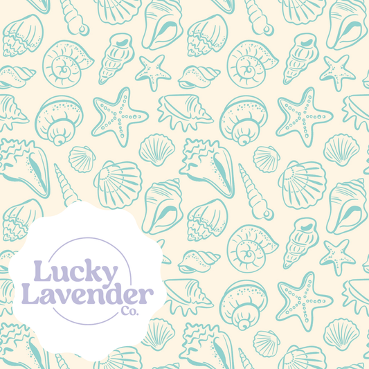 Shelly Seamless Pattern - Cream/Blue