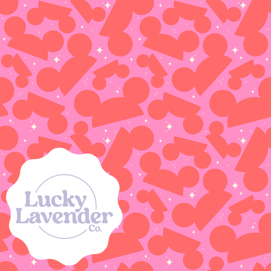 Mouse Club Seamless Pattern - Pink/Orange