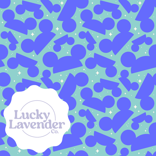Mouse Club Seamless Pattern - Turquoise/Cobalt