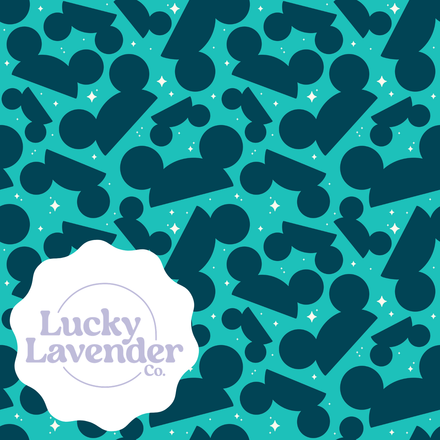 Mouse Club Seamless Pattern - Turquoise/Dark Teal