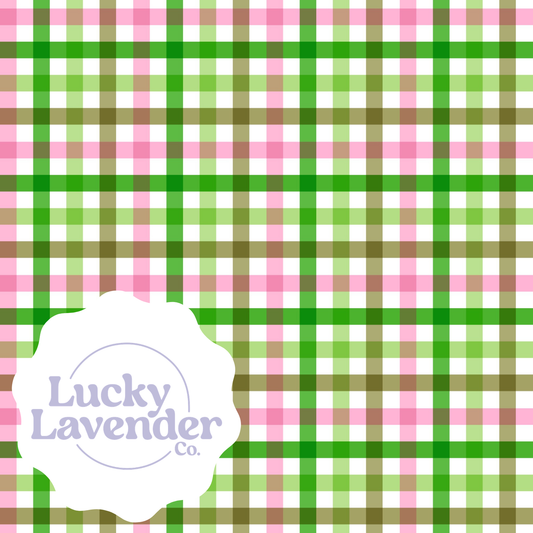 Pretty Plaid Seamless Pattern - Pink/Green