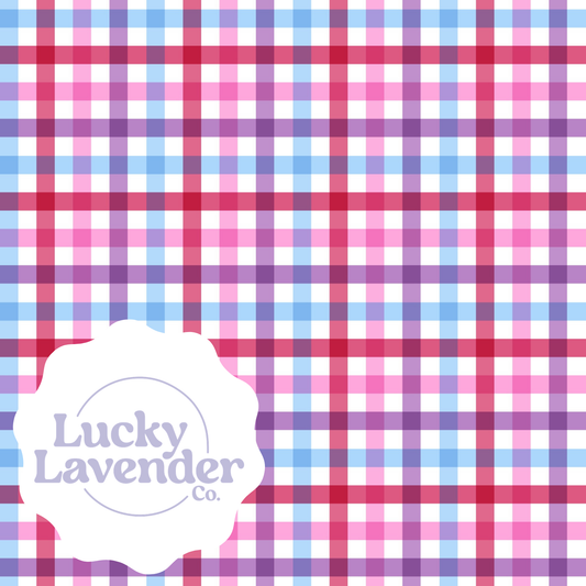 Pretty Plaid Seamless Pattern - Pink/Blue/Purple