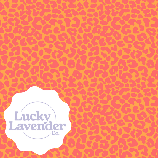 Mousey Cheetah Seamless Pattern - Tangerine/Coral