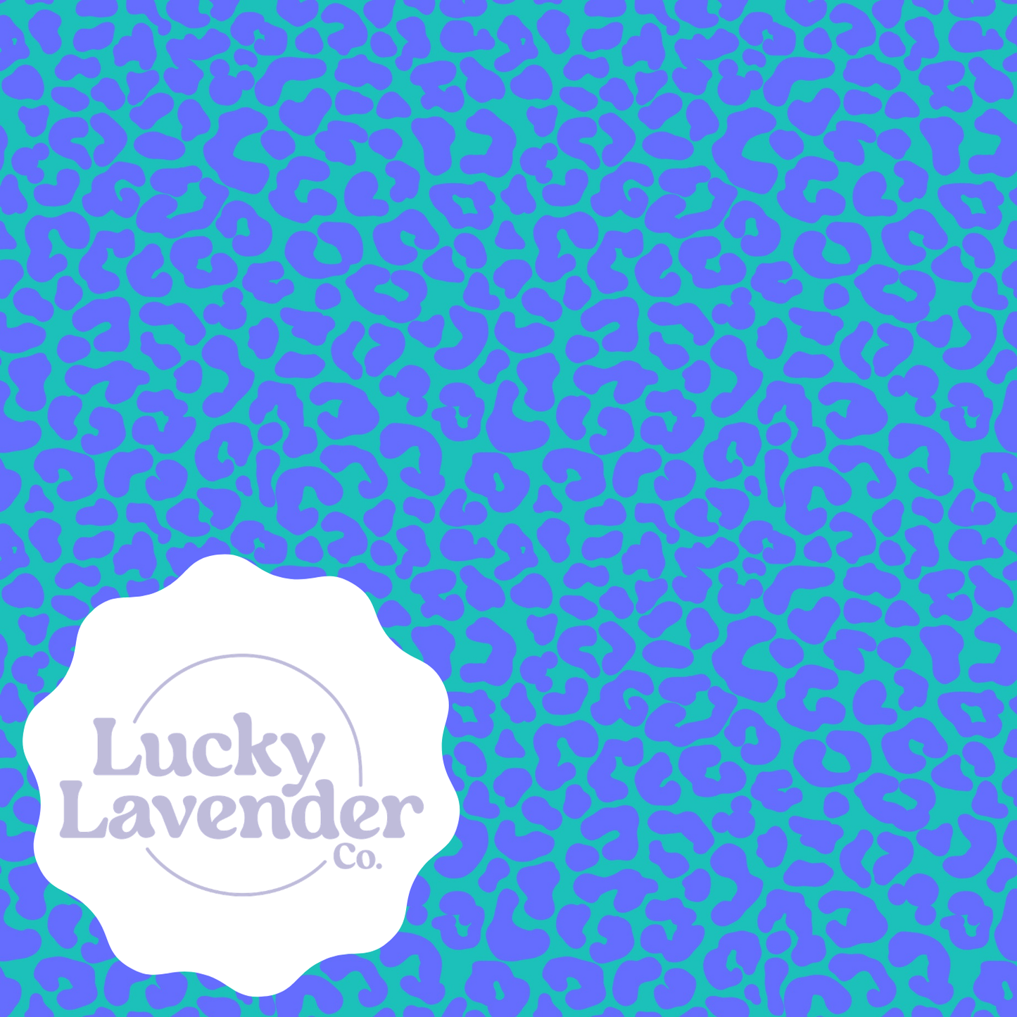 Mousey Cheetah Seamless Pattern - Turquoise/Purple