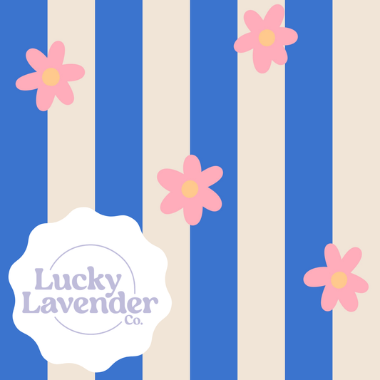 Daisies Seamless Pattern - Cobalt/Pink
