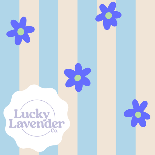 Daisies Seamless Pattern - Sky/Cobalt