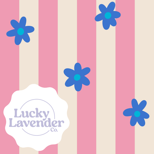 Daisies Seamless Pattern - Pink/Cobalt