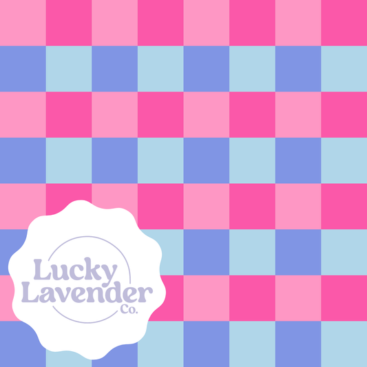 Dance Floor Seamless Pattern - Pink/Blue