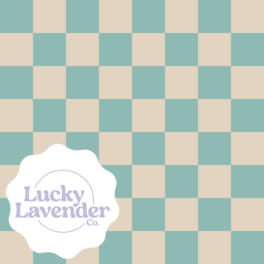 Dance Floor Seamless Pattern - Cream/Seafoam