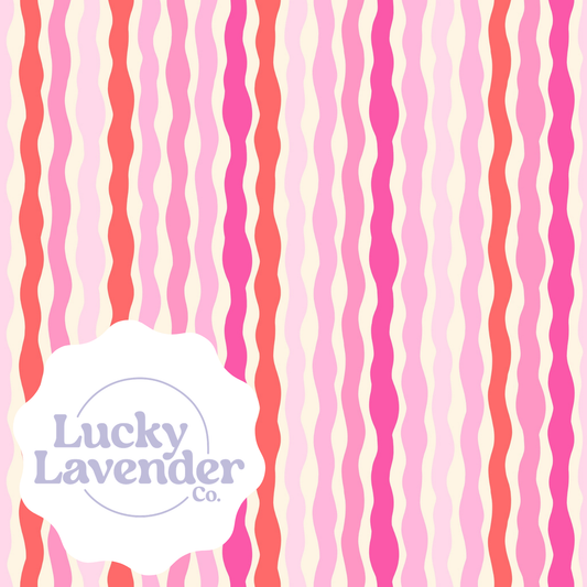Wavy Days Seamless Pattern - Cream/Pink/Orange