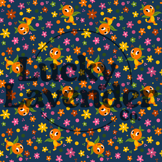 Citrus Bird Seamless Pattern