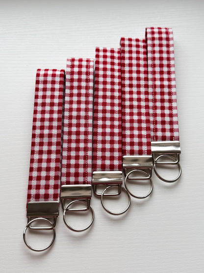 Red Gingham Key Fob + Wallet Wristlet