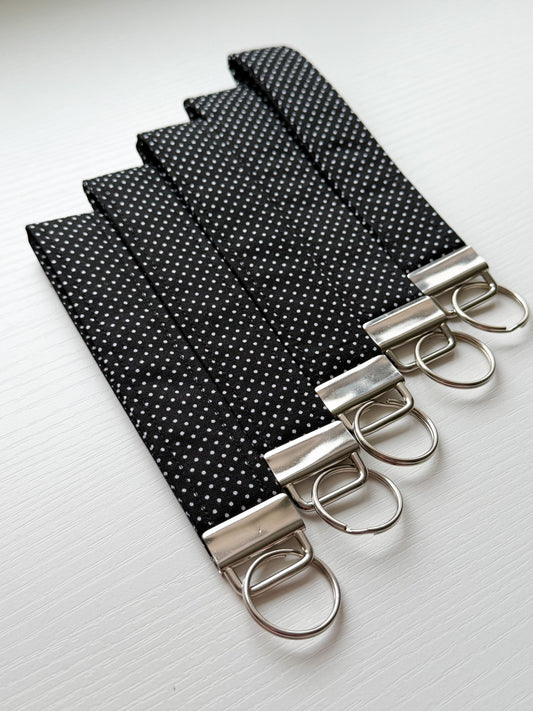 Black Polka Dot Key Fob